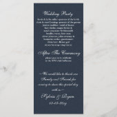 Blue Silver Snowflakes programmes de mariage longu (Dos)