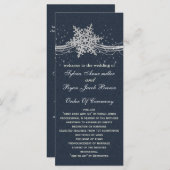 Blue Silver Snowflakes programmes de mariage longu (Devant / Derrière)