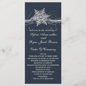 Blue Silver Snowflakes programmes de mariage longu (Devant)
