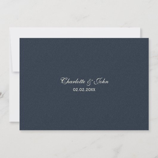Blue Silver Snowflakes Winter behalve de datum Save The Date (Achterkant)