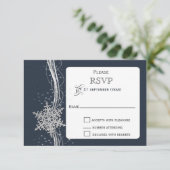 Blue Silver Snowflakes Winter bruiloft RSVP Kaartje (Staand voorkant)