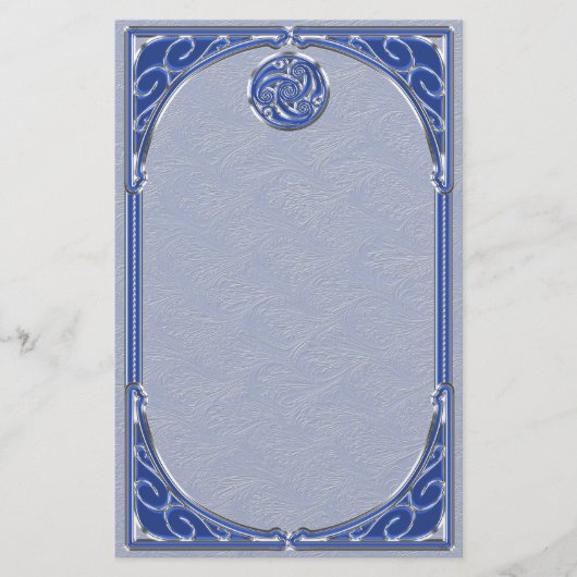 Blue Silver Triskel Briefpapier (Voorkant)
