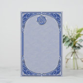 Blue Silver Triskel Briefpapier (Staand voorkant)
