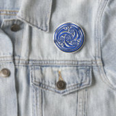 Blue Silver Triskel Ronde Button 5,7 Cm (In situ)