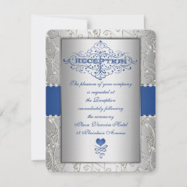 Blue Silver Typography Weddenschappen Reception In Kaart