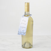 Blue Silver Winter Glitter Prettige feestdagen Flessenhanger (Schuin)