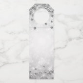 Blue Silver Winter Glitter Prettige feestdagen Flessenhanger (Achterkant)