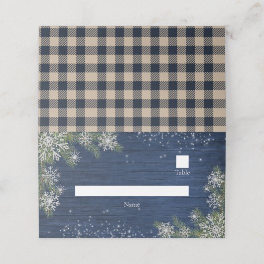 Blue Silver Winter Wood Pset Rustic (Buitenkant ongevouwen)