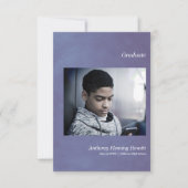 Blue Simple Afstuderen Announcement Foto (Voorkant)