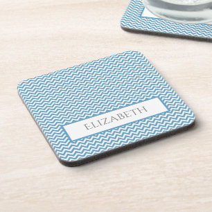 Blue Simple Chevron Beverage Coaster Bier Onderzetter