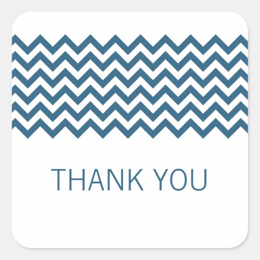 Blue Simple Chevron Dank je Stickers (Voorkant)