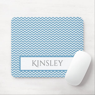 Blue Simple Chevron persoonlijke Muismat
