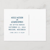 Blue Simple Deco Chic Enregistrer la carte postale (Dos)