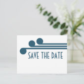 Blue Simple Deco Chic Enregistrer la carte postale (Debout devant)