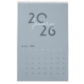 Blue Simple Elegant 2026 Calendar Kalender (Jan 2026)
