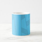 Blue, simple, elegant, abstract line pattern koffiemok (Center)