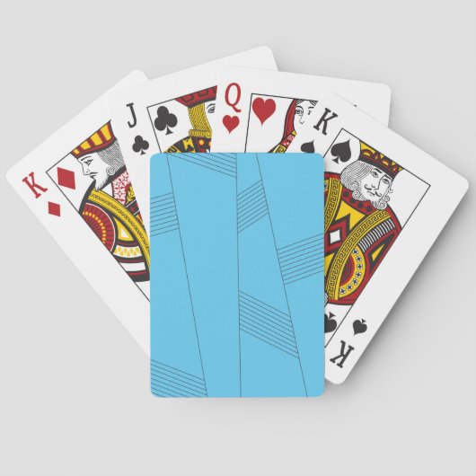 Blue, simple, elegant, abstract line pattern pokerkaarten (Achterkant)