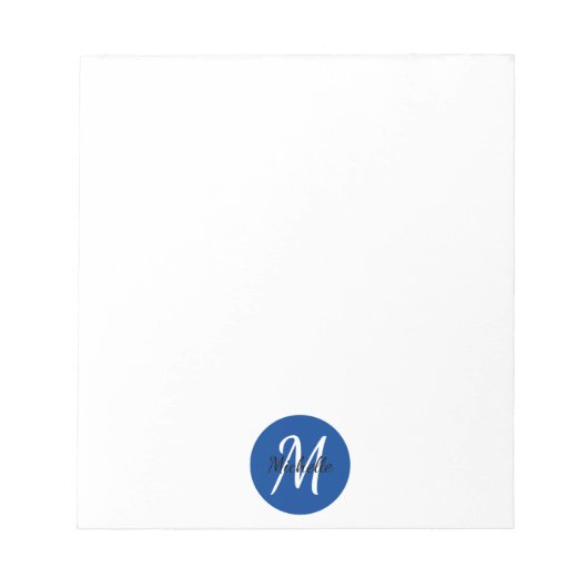 Blue Simple Monogram Classic Trendy-laptop Notitieblok (Voorkant)