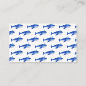 Blue Simple Ocean Whale Diaper Raffle Baby shower Informatiekaartje (Achterkant)