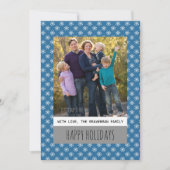 Blue Simple Snowflake Holiday Photo Carte Plat (Devant)