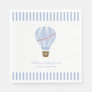 Blue Simple Stripe Hete Luchtballon Boy Baby showe Servet