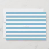 Blue Simple Typography Stripes Boy Baby shower Kaart (Achterkant)