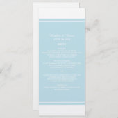 Blue Simply Elegant Wedding Menu (Voorkant / Achterkant)