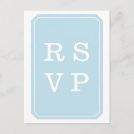 Blue Simply Elegant Wedding RSVP Briefkaart