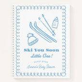 Blue Ski You Soon Boy Baby Shower Guest Book Notitieboek (Voorkant)