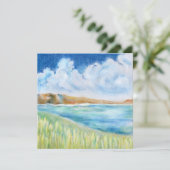 Blue Skies and Clouds vierkante platte kaart (Staand voorkant)