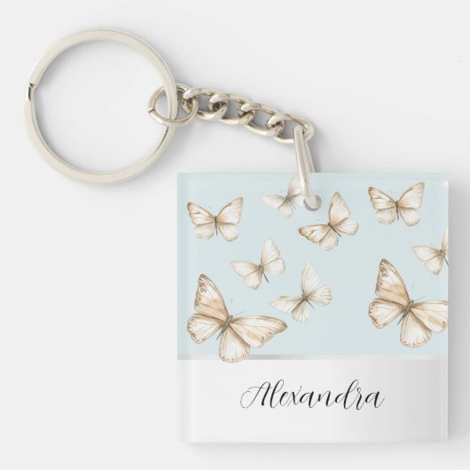 Blue Skies & Butterflies Sleutelhanger (Voorkant)