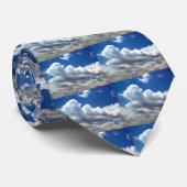 'Blue Skies' Donkerblauw Stropdas (Opgerold)