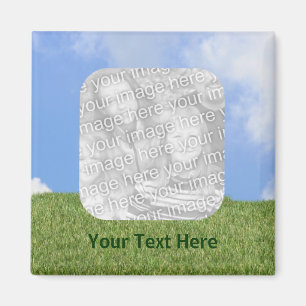 Blue Skies Green Grass Photo Magnet Magneet