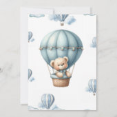 Blue Skies & Teddy Hugs Baby shower Kaart (Achterkant)