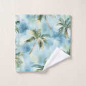 Blue Skies Tropical Island Palm Trees   (Gant de toilette)