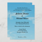 Blue Skies Wedding Kaart (Voorkant / Achterkant)