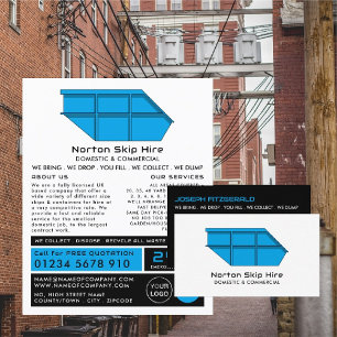 Blue Skip, Skip/Dumpster Company Adverteren Flyer