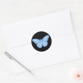 Blue Skull Butterfly Ronde Sticker (Envelop)