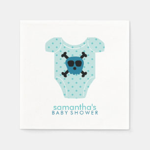 Blue Skull en Botten Baby Outfit Baby shower Servetten