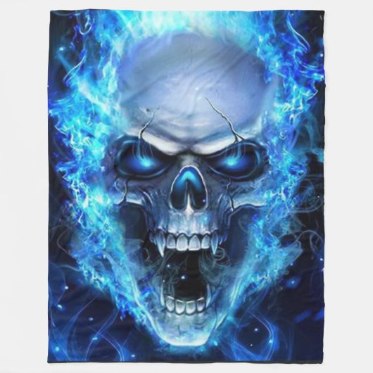 BLUE SKULL FLEECE DEKEN (Voorkant)