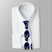 Blue Skull Pop Art Fantasy Neckwear Stropdas (Gebonden)