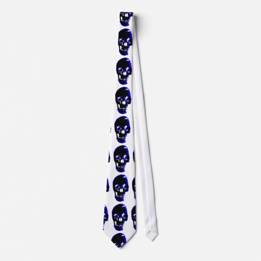 Blue Skull Pop Art Fantasy Neckwear Stropdas (Voorkant)
