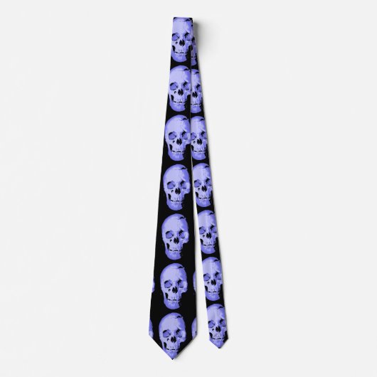 Blue Skull Pop Art Fantasy Stropdas (Voorkant)
