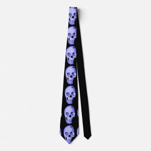 Blue Skull Pop Art Fantasy Stropdas (Voorkant)