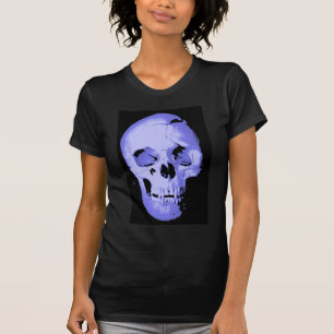 Blue Skull Pop Art Fantasy T-shirt