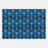 Blue Skulls and Sunflower Series Design 6 Inpakpapier Vel (Voorkant 3)