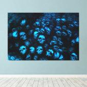Blue Skulls Leinwand Canvas Afdruk (Insitu (Houten vloer))