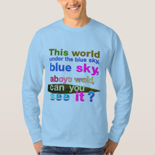 Blue Sky Aboyu World" T-shirt Artistique dessiné à