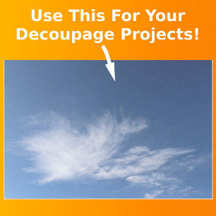 Blue Sky and White Fluffy Clouds Photo Decoupage Tissuepapier