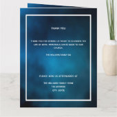 Blue sky argent photo élégant programme funéraire (Dos)